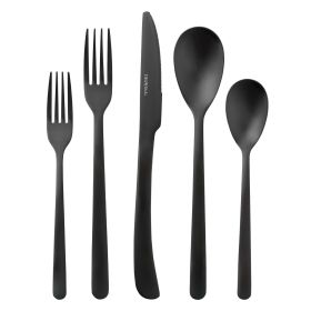 Thyme & Table 40-Piece Royal Stainless Steel Flatware Set, Black