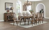 Transitional 9pc Dining Set Dining Table 6xSide Chairs And 2x Arm Chairs Cushion Seat Ash Oak Finish Kitchen Dining Room