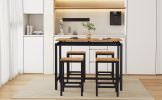 TREXM 5-Piece Compact Bar Table Set with Table and Stools - Modern Industrial Design