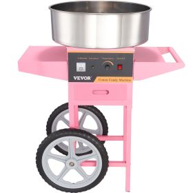 VEVOR Electric Cotton Candy Machine with Cart, 1000W Commercial Floss Maker with Stainless Steel Bowl, Sugar Scoop and Drawer, Perfect for Home