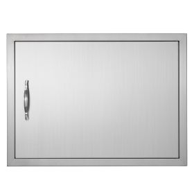 BBQ Access Door, 27W x 20H Inch Single Outdoor Kitchen Door, Stainless Steel Flush Mount Door, Wall Vertical Door with Handle, for BBQ Island