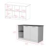 Kitchen Island Padua, Kitchen, White / Onyx