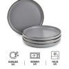 Thyme & Table Dinnerware Gray Ava Stoneware Salad Round Plates, 4 Pack