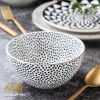 Thyme & Table Dinnerware Black & White Dot Stoneware Round Bowl