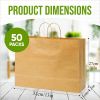 Paper Bags With Handles, 50 Pcs Kraft Paper Bags 13x4.3x11 Inches Brown Bulk, Large Recycled Paper Bags, Shopping Bags, Gift Bags, Retail Bags For.