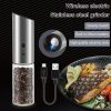 Electric Pepper Grinder 3W Handheld Automatic Pepper Mill USB Charging Pepper and Salt Grinder Electric Spice Grinder with