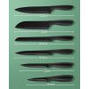 Knife Set 6 Piece, Black Chef Knives with Sharp Blades Nonstick Coating Easy Grip Handle