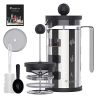 French Press Cafetiere 2 Cups, Stainless Steel Body Shell Coffee Maker- Heat Resistant - Stainless Steel Filter Coffee Press for Coffee Lover (Silver