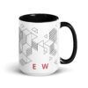 Geometric Brew Ceramic Coffee Mug Design By HadiArts (Color +Size: 15-Oz)