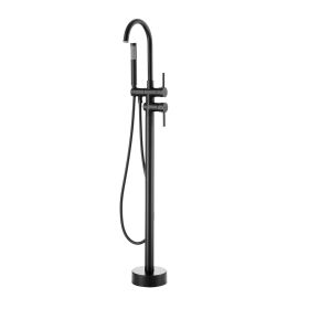 VEVOR Freestanding Bathtub Faucet, Floor Mount, Freestanding Tub Filler, Shower Mixer Taps, Two Water Modes, 360° Swivel Spout (default: default)