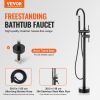 VEVOR Freestanding Bathtub Faucet, Floor Mount, Freestanding Tub Filler, Shower Mixer Taps, Two Water Modes, 360° Swivel Spout